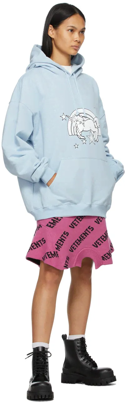 VETEMENTS Blue Magic Unicorn Hoodie UE51TR400X (lpn7487339)