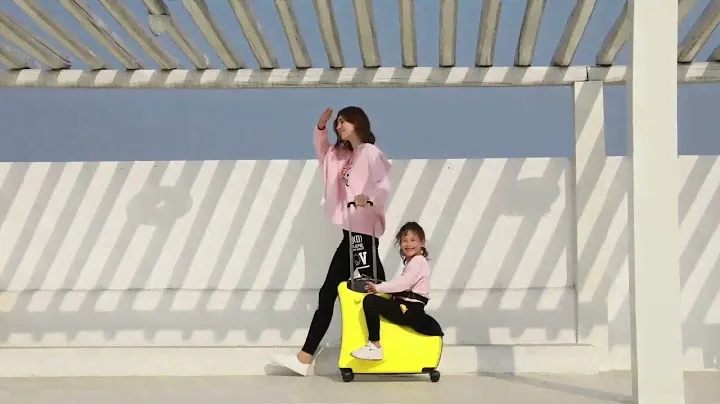 Ride-On Suitcase for Kids Carry-On Luggage with Wheels Travel Suitcases