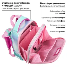 Ранец BRAUBERG SHINY, 2 отделения, с брелком, "Magic unicorn", 38х28х14 см, 270694