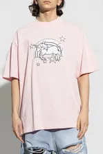 Футболка оверсайз Vetements с принтом Unicorn розовая