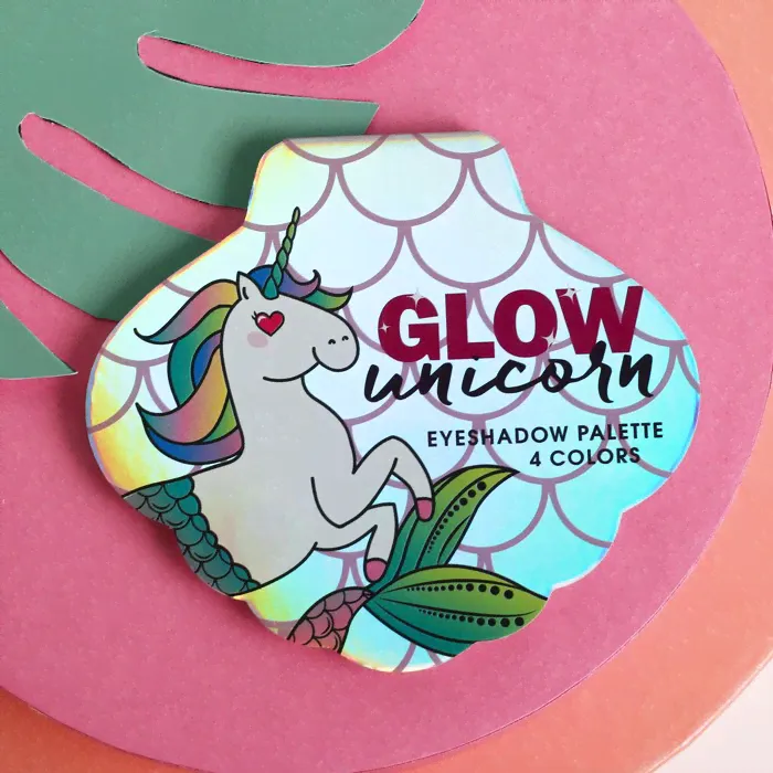 Палетка теней для век Unicorn glow, 4 потрясающих оттенка