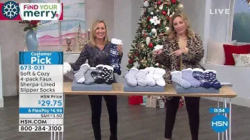 Soft   Cozy 4pack Faux SherpaLined Slipper Socks