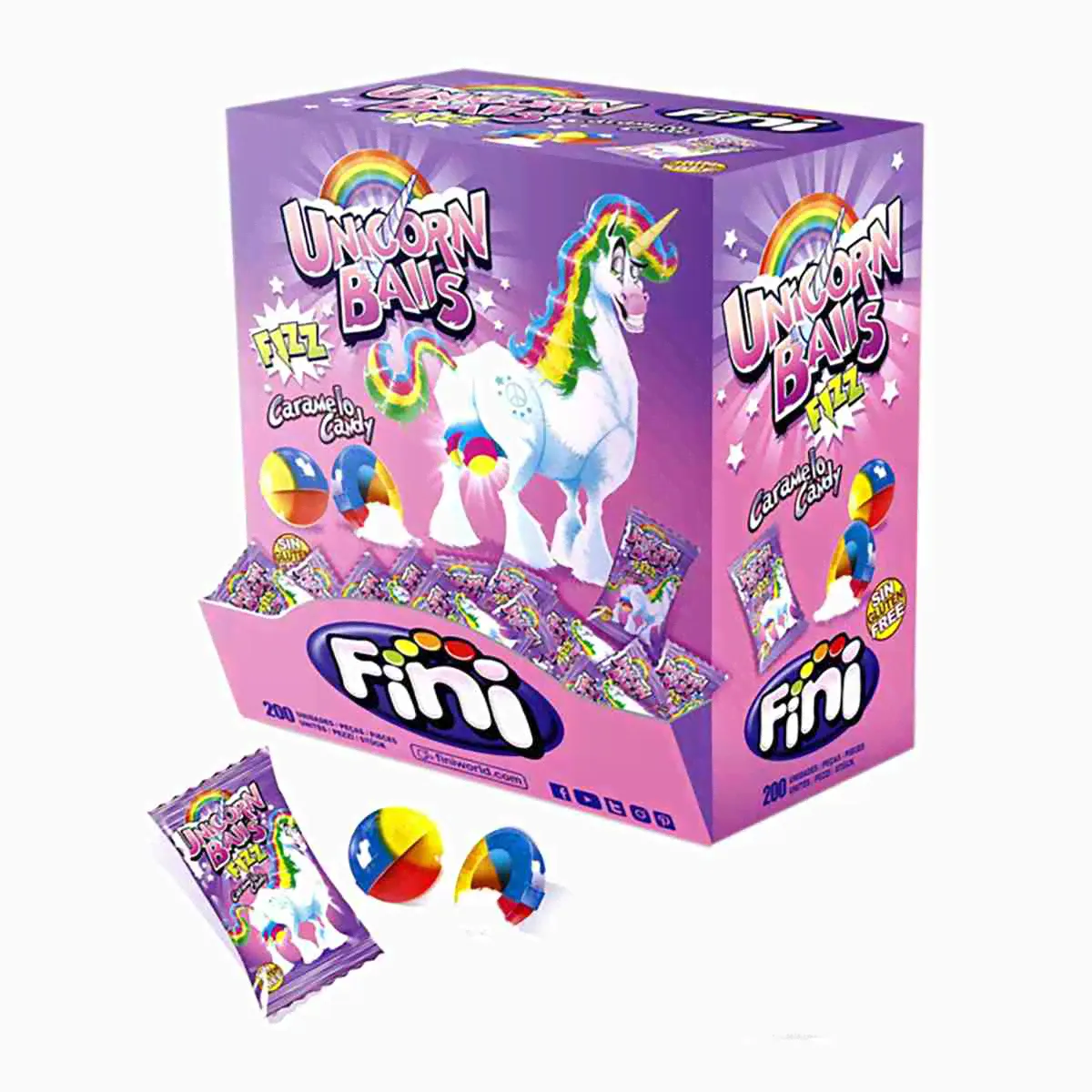 Карамельные конфеты с начинкой Fini Unicorn Balls, 5 г-0