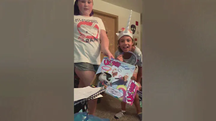 Playing unicorn magic ring toss with my friend