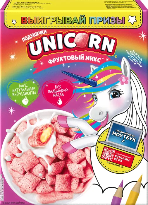 Готовый завтрак Kellogg'S Unicorn Подушечки фруктовый микс 200г-4
