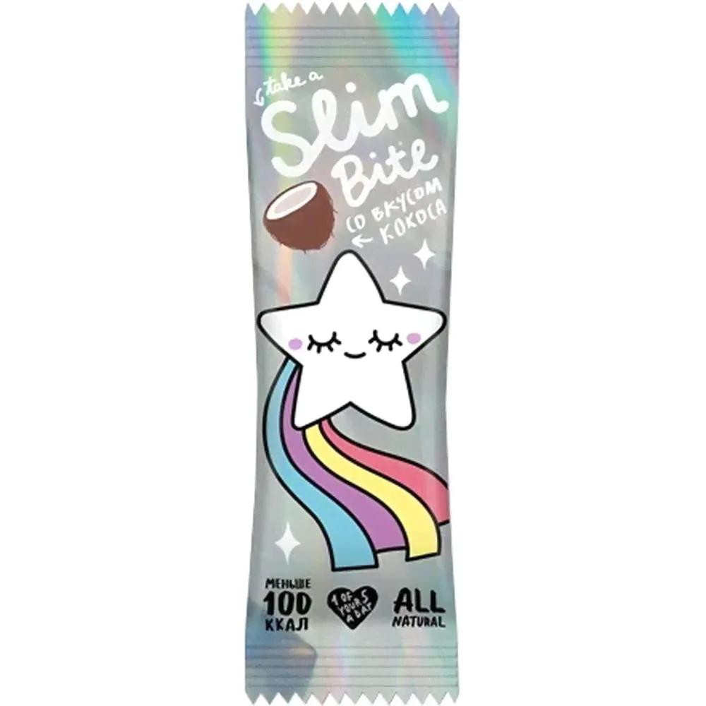 Батончик Bite Slim "Unicorn" фруктово-ягодный (Кокос)