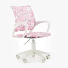 Кресло детское Бюрократ BUROKIDS 1 W-UNICORN розовый, белый пластик